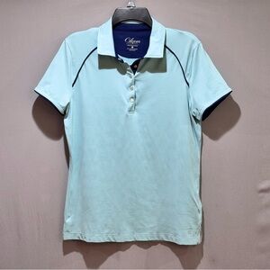 Womens Clover By Bobby Jones Performance Polo Golf Top Shirt Size L Light Blue